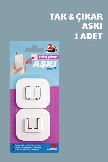 1 Adet Tak - Çıkar Askı - 2Kg Dayanıklı Askı
