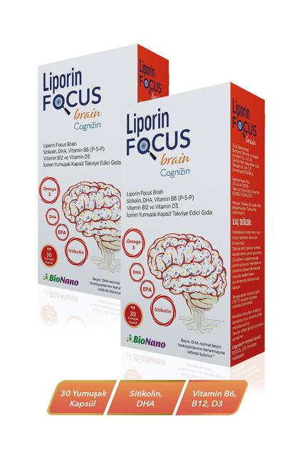 2 Kutu Focus Brain Sitikolin, DHA, Vitamin B6(P-5-P) ,Vitamin B12 ve Vitamin D3 30 Kapsül