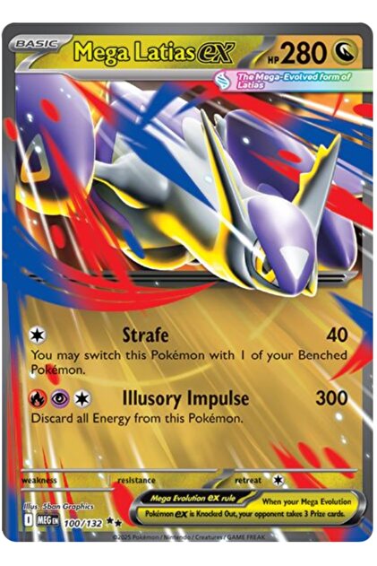 Pokemon TCG Mega Latias ex 100/132 Double Rare MEGen Lisanslı Oyun