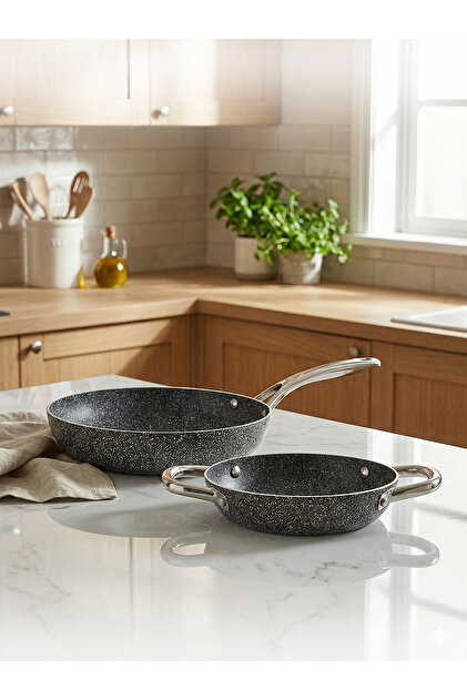 Hascevher Lavilla Prime Granit Dora 2 Parça Sahan&Tava Seti (18Shn