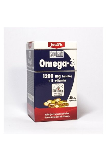 Ulei de pește Omega 3 Vitamina E 1200mg Jutavit, 40 de comprimate