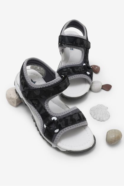 Children's Unisex Black Camouflage Velcro Sandals