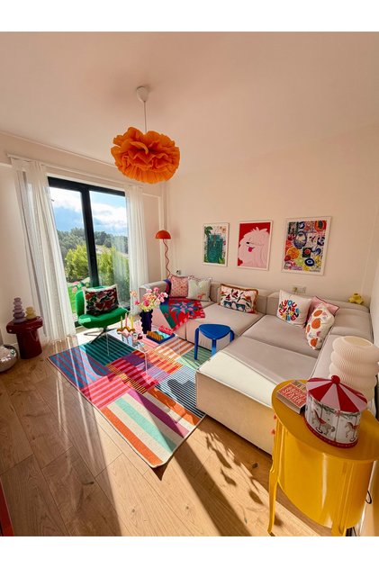 Frida 4 Modül Pofidik Modüler Kanepe L Köşe Koltuk Takımı, Kadife, Kırık Beyaz 290x185 Cm