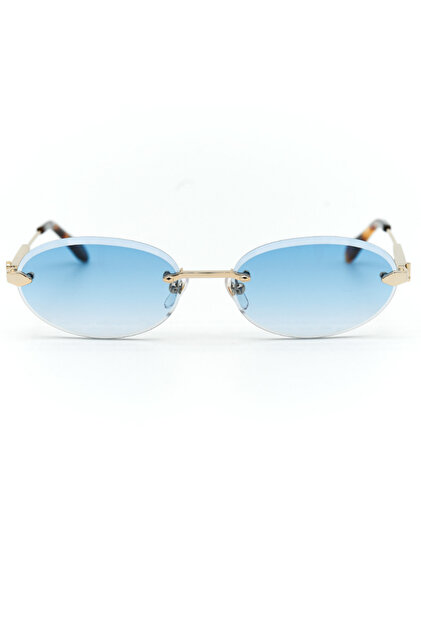 Just Cavalli SJC155 300Q Unisex Güneş Gözlüğü Metal Gold Mavi Lens