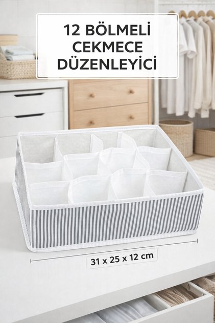 Stilski i funkcionalni organizator sa 12 pregrada – organizator za ormariće i fioke
