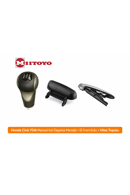 Honda Civic Fd6 2006-2012 Manual Gear Shift Knob + Handbrake Lever + Armrest Latch 3-Piece Set