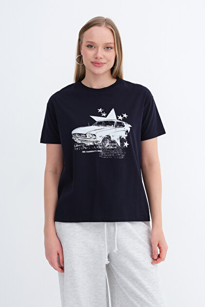 9610 Addax Araba Baskılı T-shirt P10642 - Fiyatı, Yorumları
