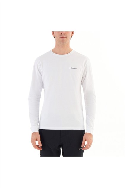 Cs0354100_Cs0354 White Men's O-Neck Regular Fit Sweatshirt