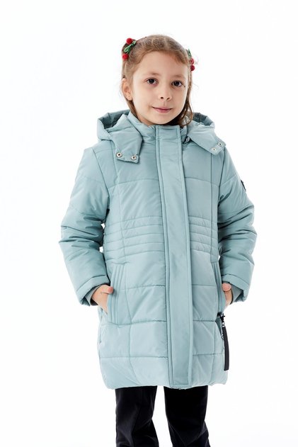 Kız Çocuk Kapüşonlu Kışlık Şişme Mont 51355