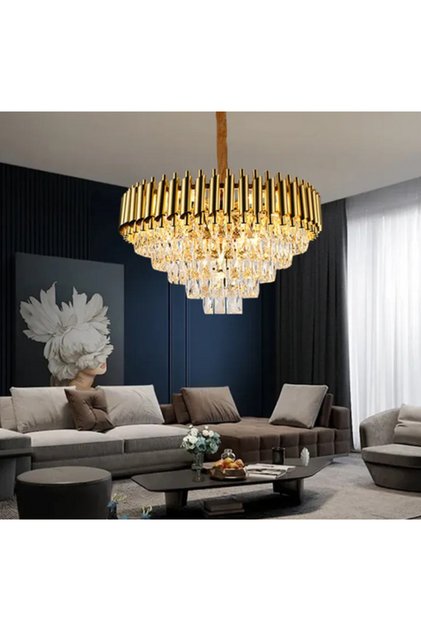 Candelabru din Cristal K9 Pantera Aurie, 50 cm