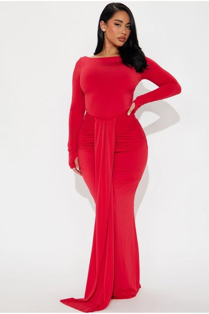 Fashion Nova Eloise Boat Neck Maxi Dress