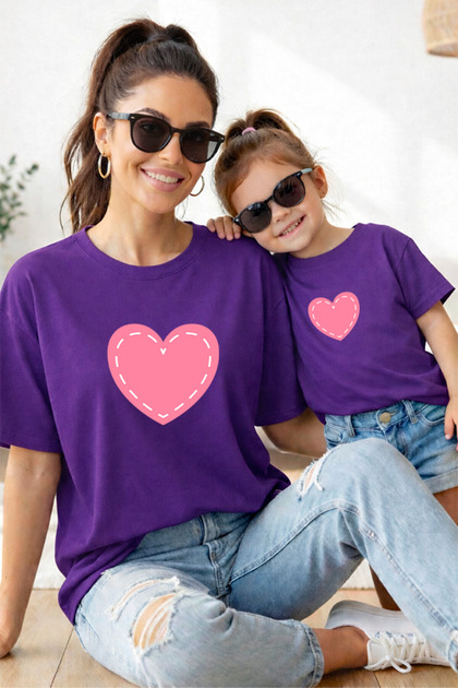 Anne Kız 100% Pamuk T-shirt Mama Mini Mother Daughter TEKLİ FİYAT