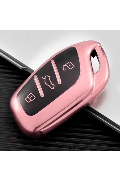 Mg Compatible Hs, Zs, Zx, Gt, Ev, Mg5, Mg6, Roewe, Rx3, Rx5, I5, Erx5, I5, I6, Glossy Tpu Key Case Cover (Rose)