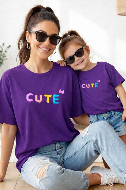 Mother Daughter 100% Cotton T-Shirt Mama Mini Mother Daughter Single Price