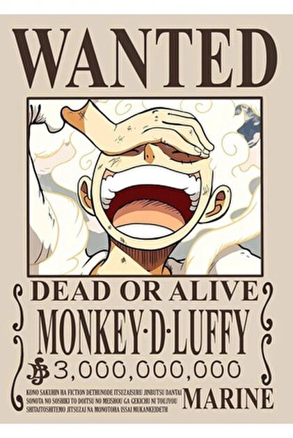 512 STORE One Piece Monkey D.luffy Aranıyor Wanted 30x42
