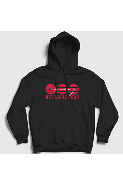 BTS WORLD TOUR パーカー Presmono Unisex Siyah Arirang World Tour Bts Fermuarlı Kapüşonlu