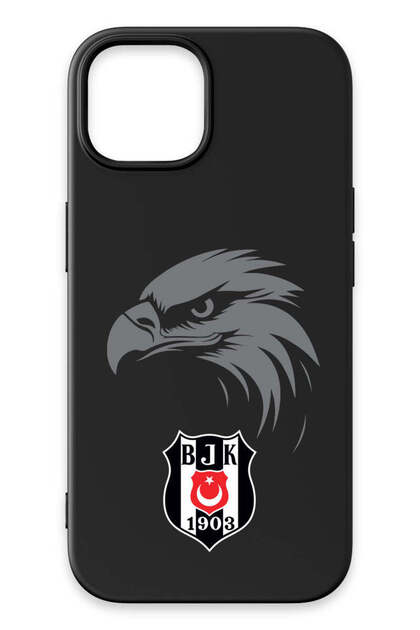 iPhone 15 Compatible Eagle Emblem Black Silicone Licensed Phone Case