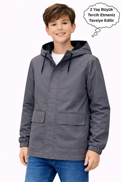 Boy's Premium Seasonal Raincoat with Hood and Pockets