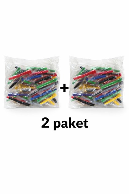 Nargile Sipsisi 2 Paket (80adet) - Renkli Plastik Sipsi