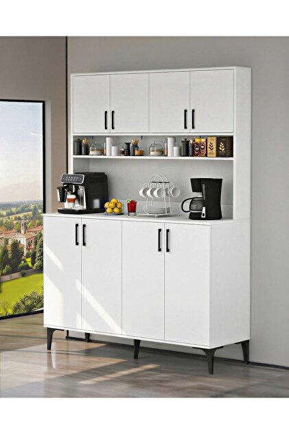 Moonlife Mobilya Marbella 8 Kapaklı Çok Amaçlı Kahve Köşesi Dolabı