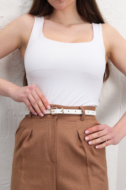 Imported Gold Buckle Thin Women's Trouser Belt, Dress Belt, Coat Belt