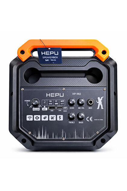HEPU HP-982 Partybox Bluetooth Hoparlör – 3×8” Hoparlör, 30W Güç