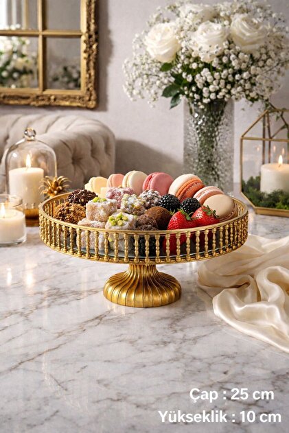 DECORS CENTER Porselen Katlı kurabiyelik sunumluk ve pasta seti