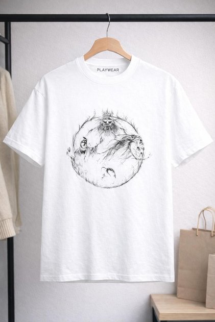 Play Wear Unisex Bol Kalıp Dark Souls Printed Black T-Shirt - Tshirt