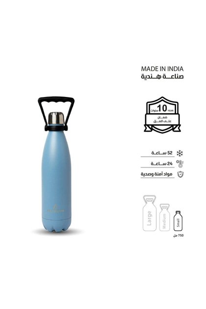 Premium Stainless Steel Water Bottle, 750ml, Double-Wall Insulated, 52h Cold/24h Hot Reten