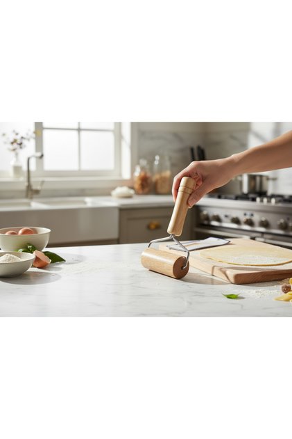 Dough Rolling Pin with Wooden Handle