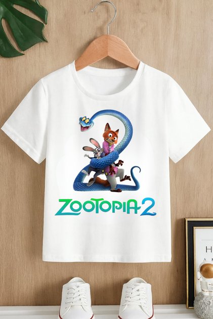 Zootopia Printed Black-White Unisex T-Shirt