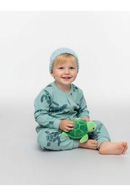 Boy's Turtle Patterned Cotton Pajama Set (6-9 Months, 6 Years Range)