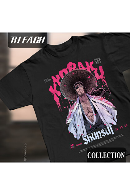 SHINOBIX Bleach Anime Shunsui Kyoraku Oversize Baskılı T-Shirt