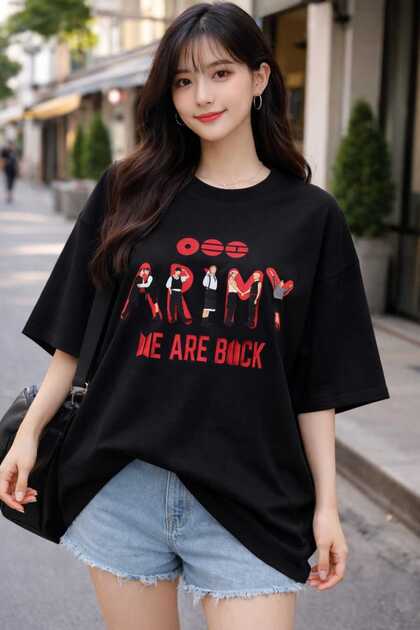 puolikuu Arirang World Tour BTS Baskılı Oversize Tshirt - Fiyatı