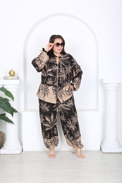 طقم نسائي منسوج من الفيسكون بسحّاب من الأسفل
