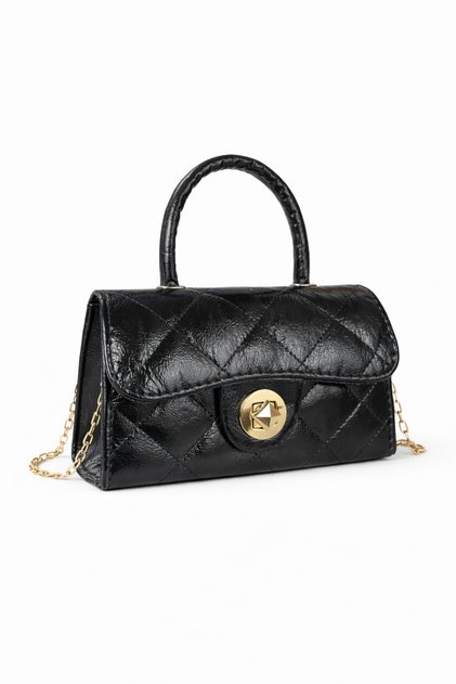 Patent Leather Gold Chain Evening Dress Casual Women's Bag