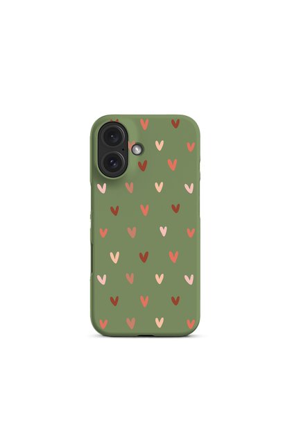 iPhone 16 Compatible Colorful Hearts Premium Silicone Phone Case