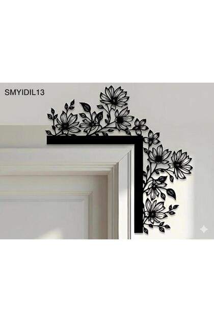 SMYİDİL DESİGN 30x30 cm Dekoratif Kapı Köşe Süsü - Siyah Boyanabilir MDF - 15 Model Seçeneği