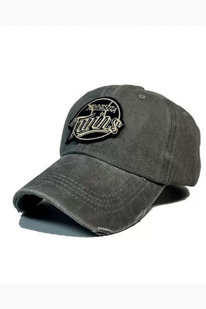 Washable Vintage Look Retro Cotton Black Baseball Cap Hat