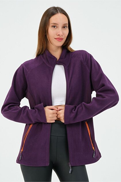 KNUP Kadın Fermuarlı MOR Polar Sweatshirt - Fiyatı, Yorumları