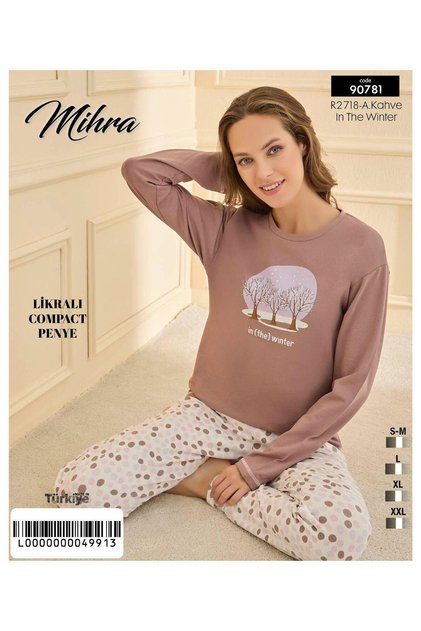 Compact Penye Uzun Kollu Kadın Pijama Takımı