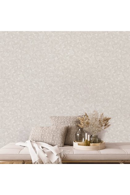 MUSE Koleksiyonu 25109-1Vizon Krem Dokulu Modern Duvar Kağıdı