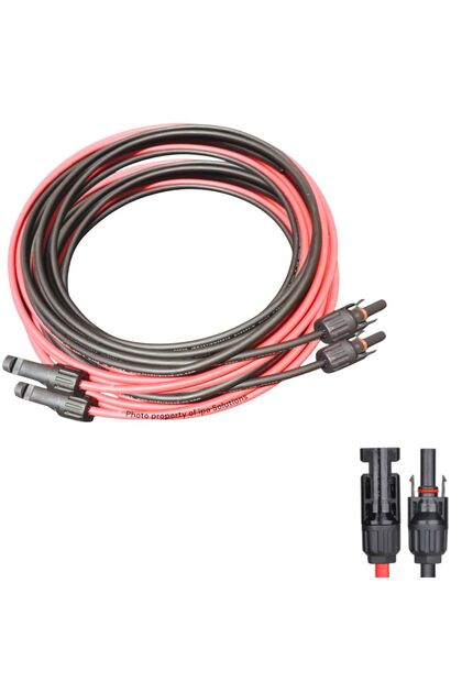 Set cablu 4m rosu si 4m negru cu mufe MC4,4mm²,panou solar,rulota,fotovoltaic,protectie IP67 si UV