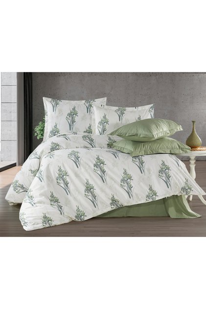 100% Cotton Patterned Double Duvet Cover Set 180X200 (with Elastic Sheets)