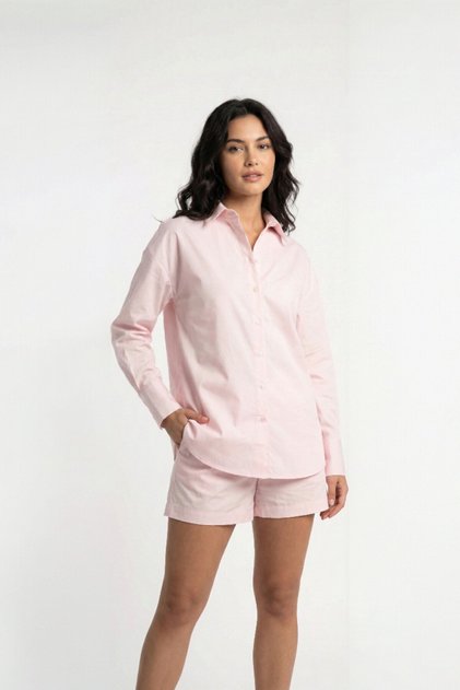 100% Natural Cotton Oversize One Size Poplin Shirt