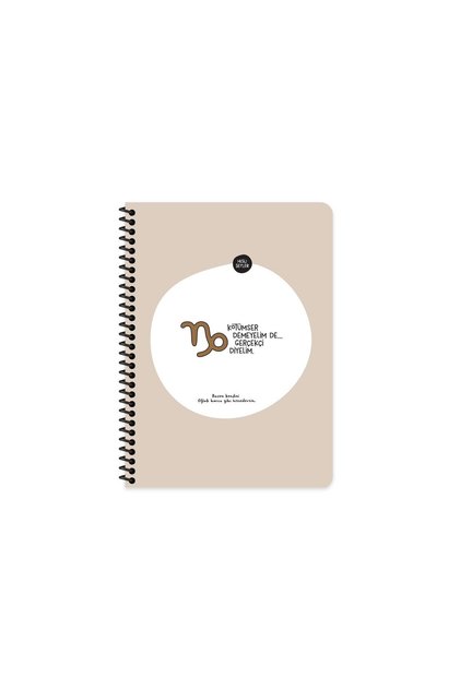 16.5X22.5 Spiral Cardboard Cover Stickered Lined Signs Series Notebook - Kötümser Deme