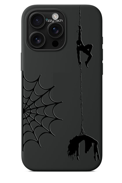 izzytech iPhone 15 Pro Max Compatible Black Phone Case  Spider Web & Spider  Glossy Varnish Effect- Trendyol