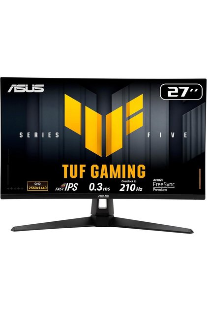 شاشة ألعاب TUF Series 5 VG27AQ5A-J، 27 بوصة QHD (2560x1440)، 210 هرتز OC، Fast IPS، 0.3 مللي ثانية، ELMB SYNC، أسود