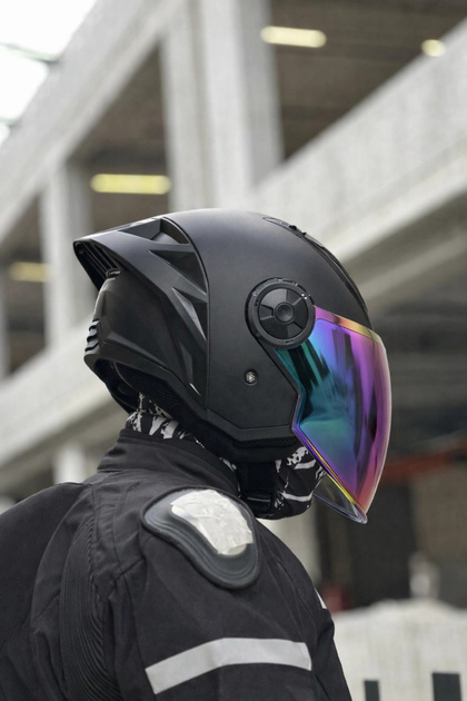AIRFLOW 2 MAT SİYAH KASK - GÖKKUŞAĞI VİZÖR + SPOİLER