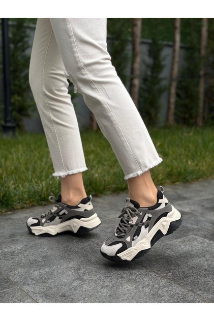 Black Gray Women's Casual Sports Shoes